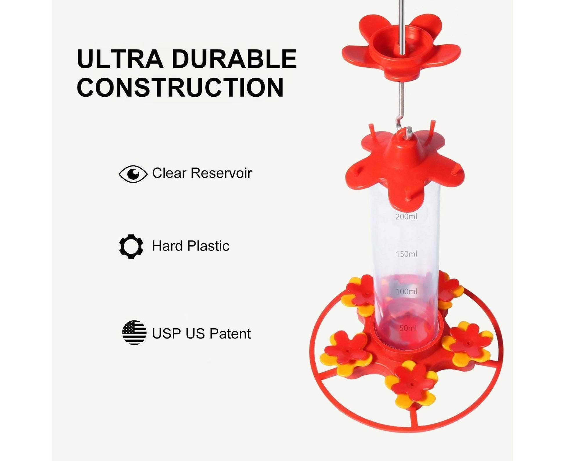 Hanging Feeder Hook Leakproof Hummingbird Feeder - Red - view 4