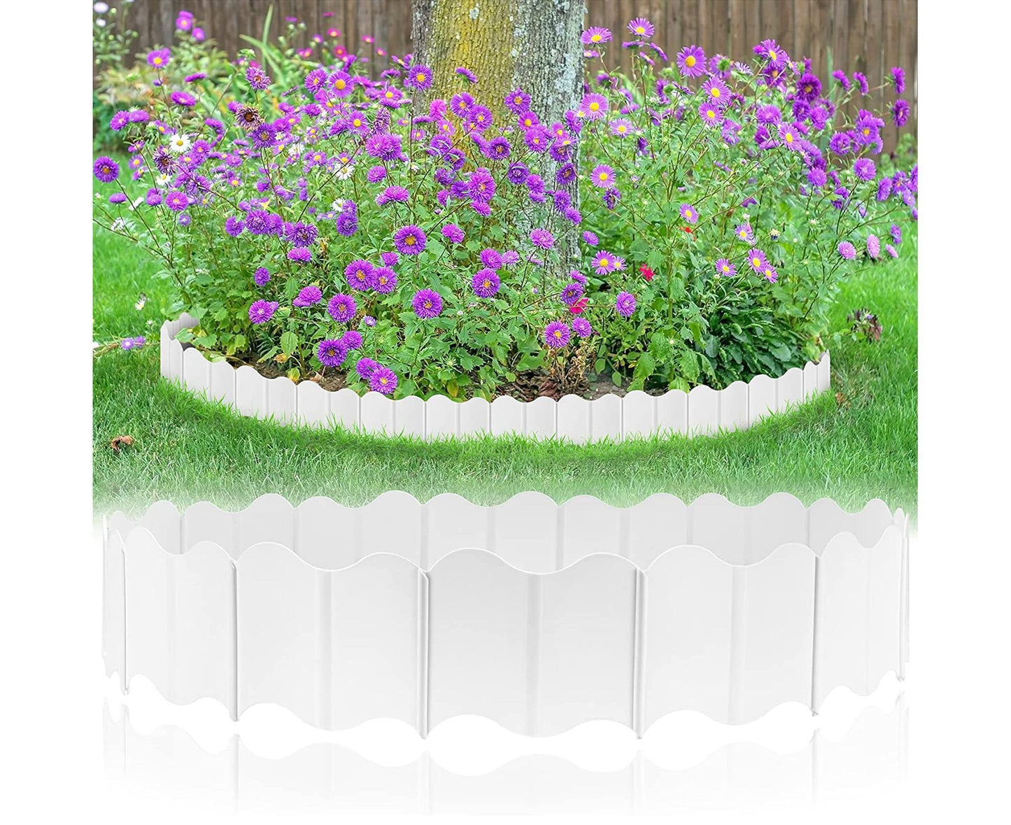 20Pcs Border Fence Walkway Landscape Edging - White - view 2