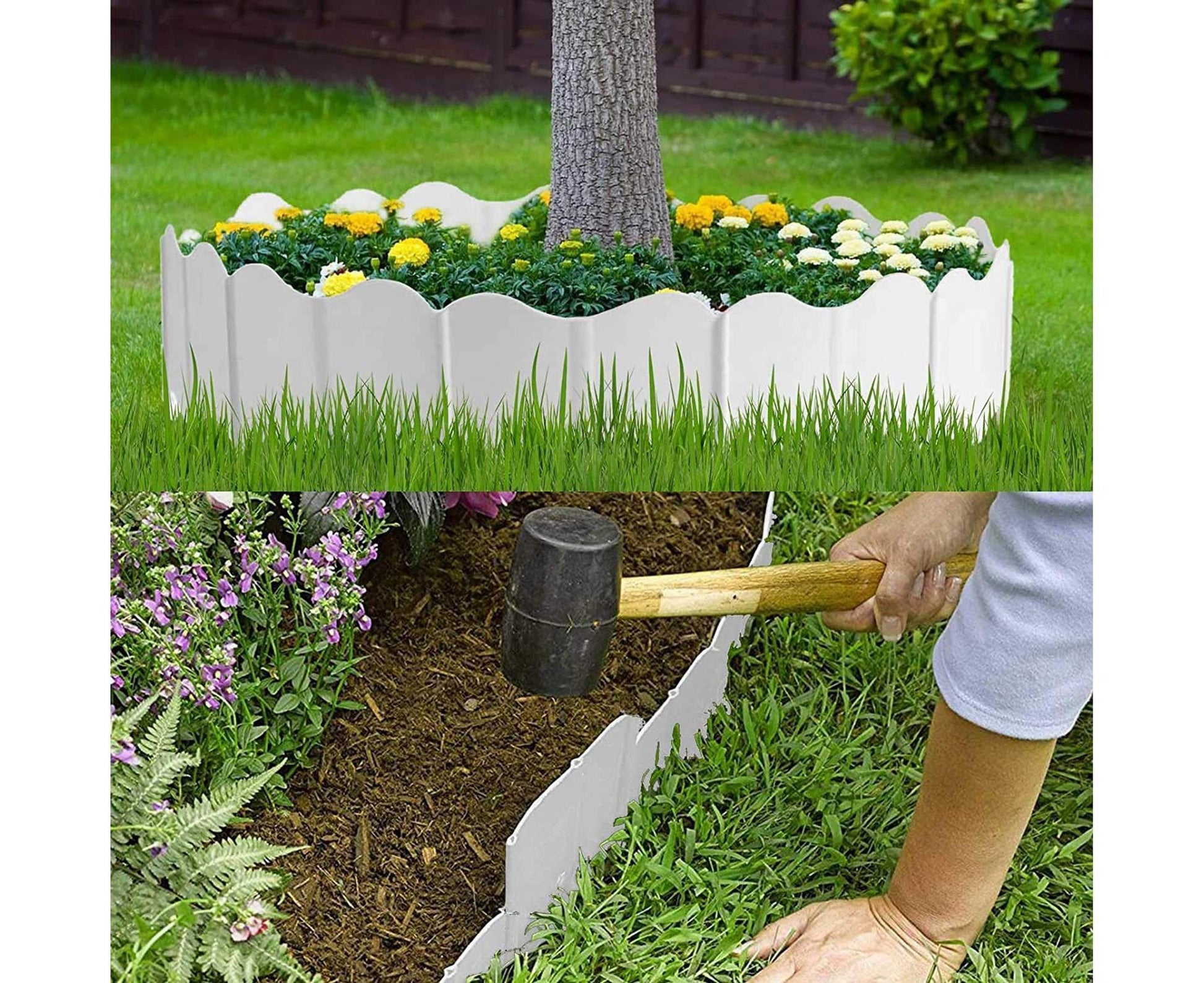 20Pcs Border Fence Walkway Landscape Edging - White - view 3