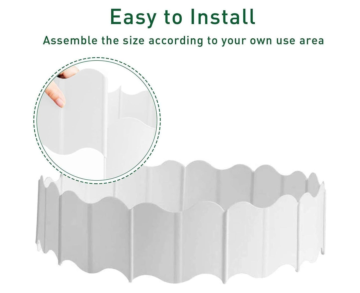 20Pcs Border Fence Walkway Landscape Edging - White - view 5