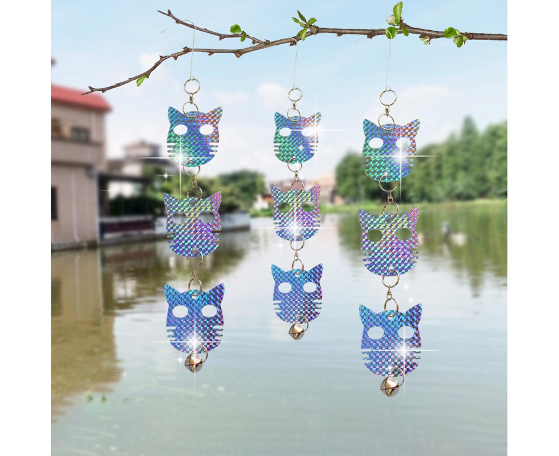 4Pcs Owl Bird Repellent Reflective Discs - 4pcs - view 3