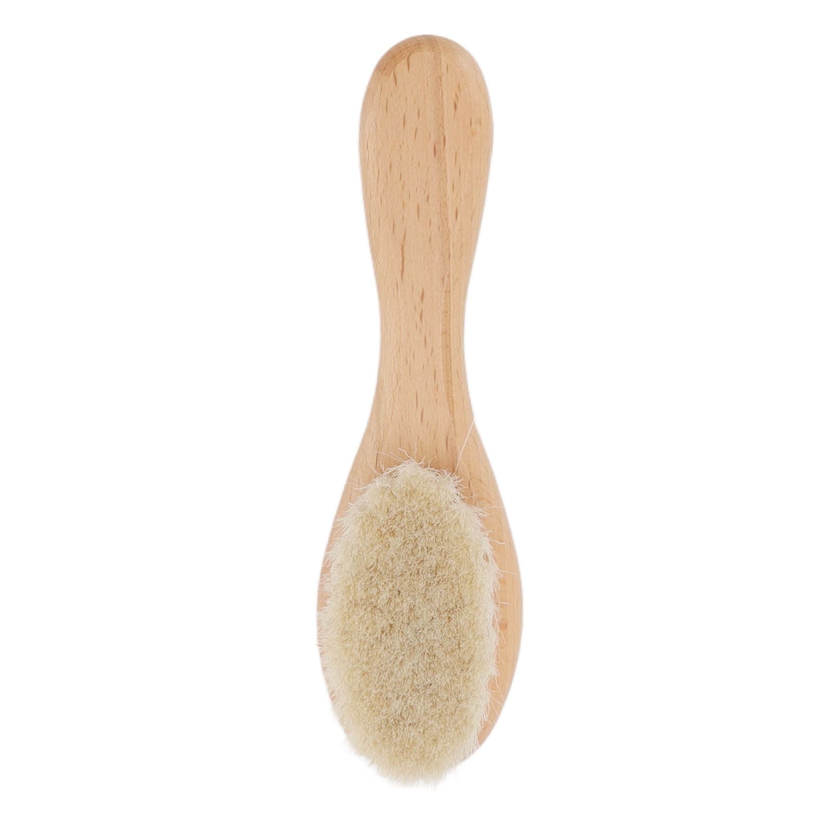 Baby Hair Wool Brush Soft Bristles Styling Beard Brush Baby Bathing Cleaning Nursing Wooden Comb Brush - view 5