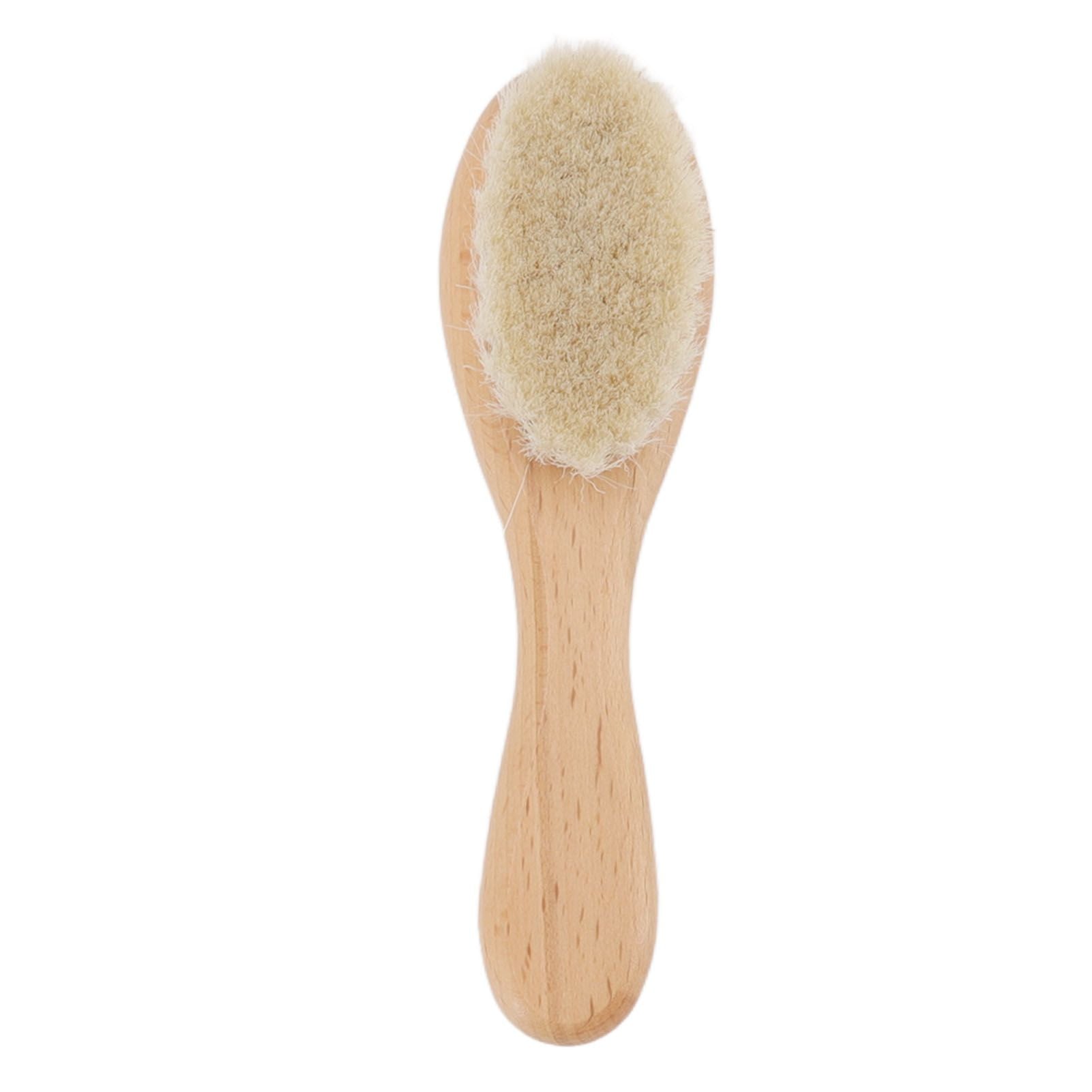 Baby Hair Wool Brush Soft Bristles Styling Beard Brush Baby Bathing Cleaning Nursing Wooden Comb Brush - view 8