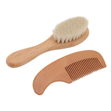 Baby Brush and Comb Set Multifunction Composite Wood and Wool Baby Hair Brush for Men Hair Style Baby Bath - view 2