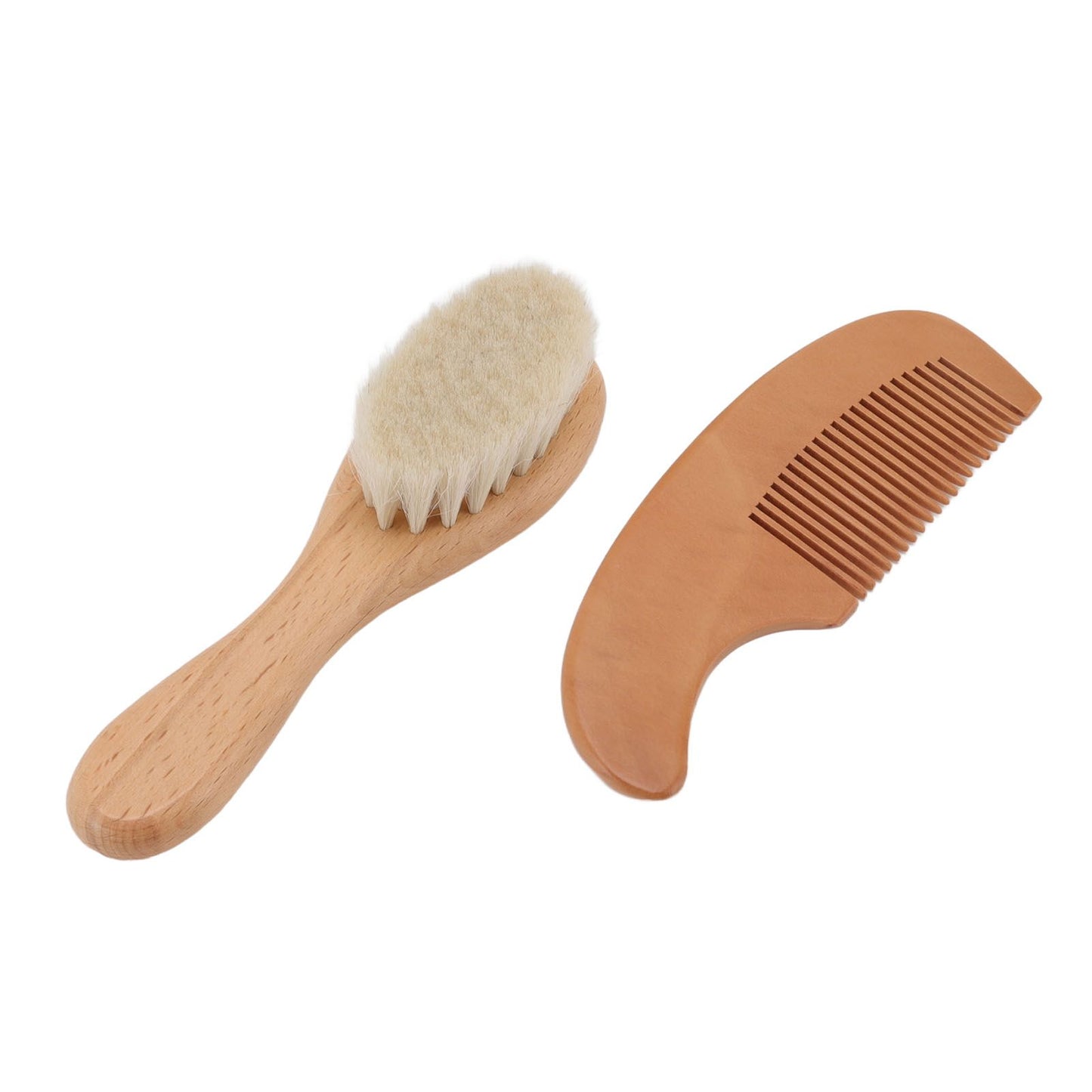 Baby Brush and Comb Set Multifunction Composite Wood and Wool Baby Hair Brush for Men Hair Style Baby Bath - view 4