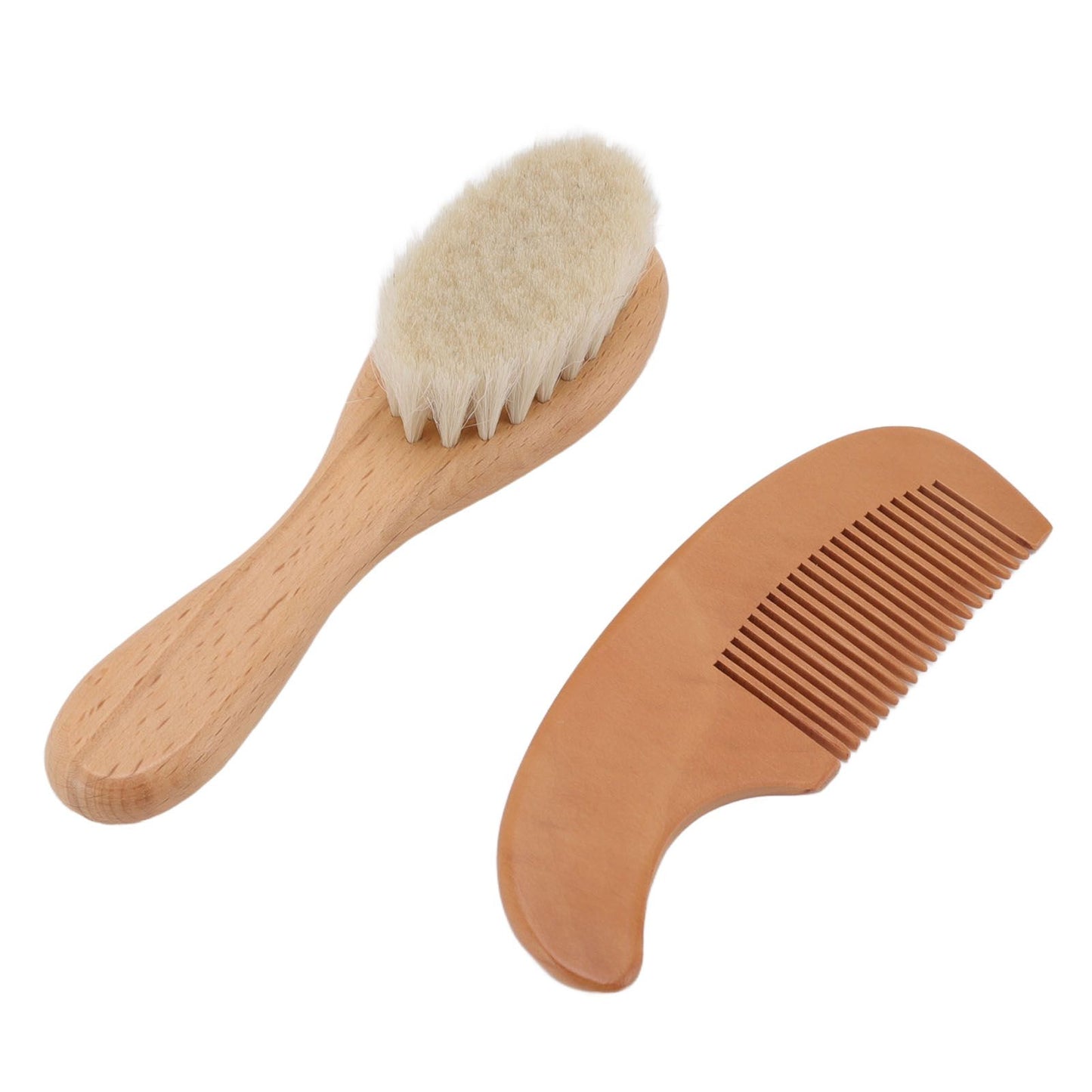 Baby Brush and Comb Set Multifunction Composite Wood and Wool Baby Hair Brush for Men Hair Style Baby Bath - view 5