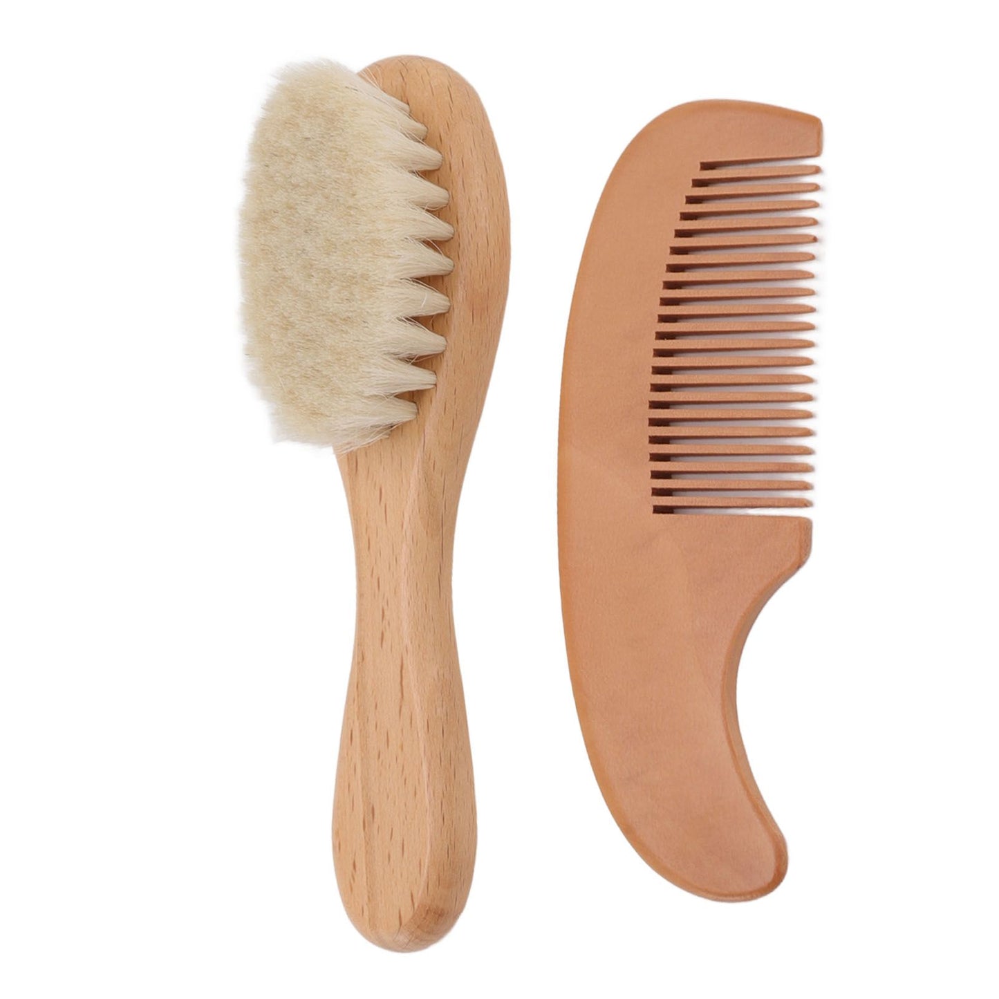 Baby Brush and Comb Set Multifunction Composite Wood and Wool Baby Hair Brush for Men Hair Style Baby Bath - view 6