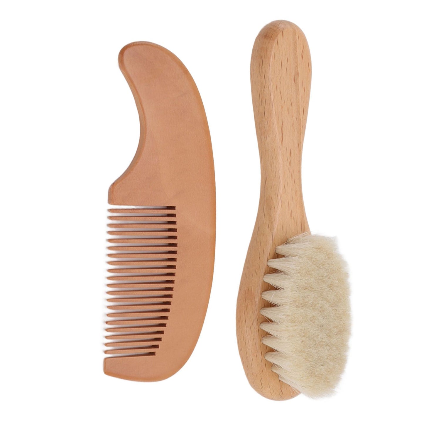 Baby Brush and Comb Set Multifunction Composite Wood and Wool Baby Hair Brush for Men Hair Style Baby Bath - view 7