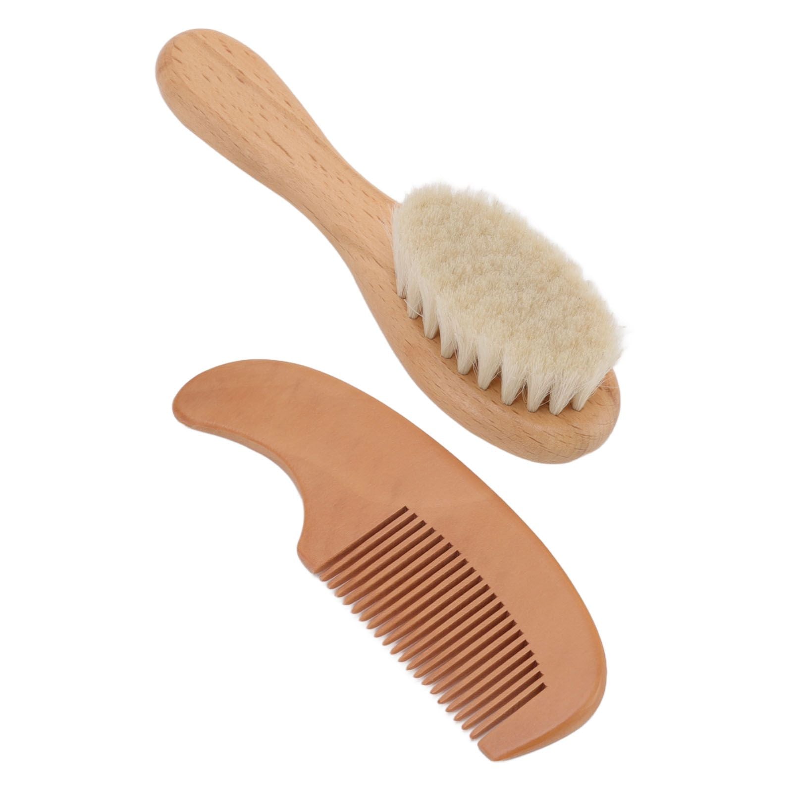 Baby Brush and Comb Set Multifunction Composite Wood and Wool Baby Hair Brush for Men Hair Style Baby Bath - view 8