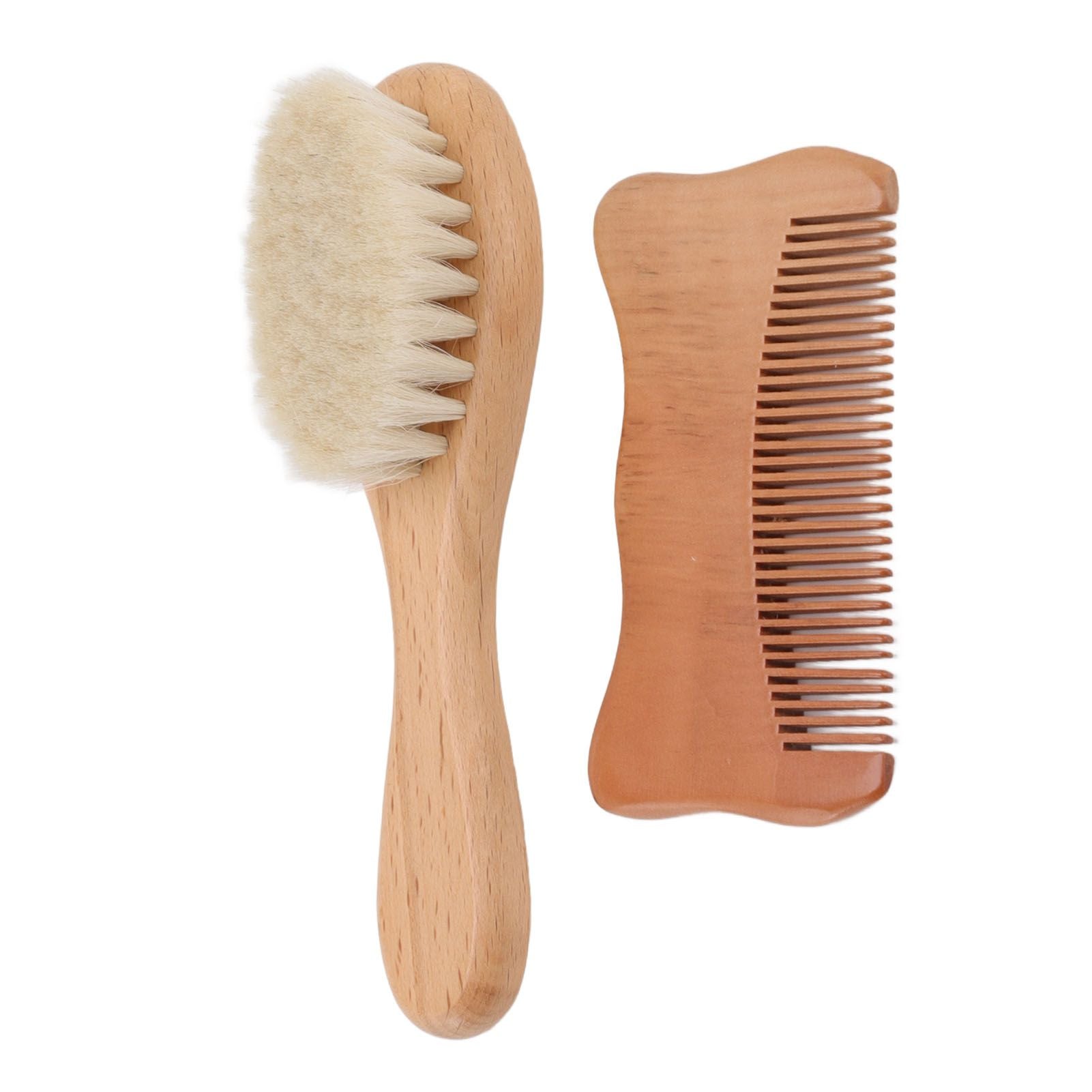 Wooden Baby Hair Brush Comb Set Baby Bathing Wood Comb Wool Brush Men Oil Head Style Beard Brush - view 3