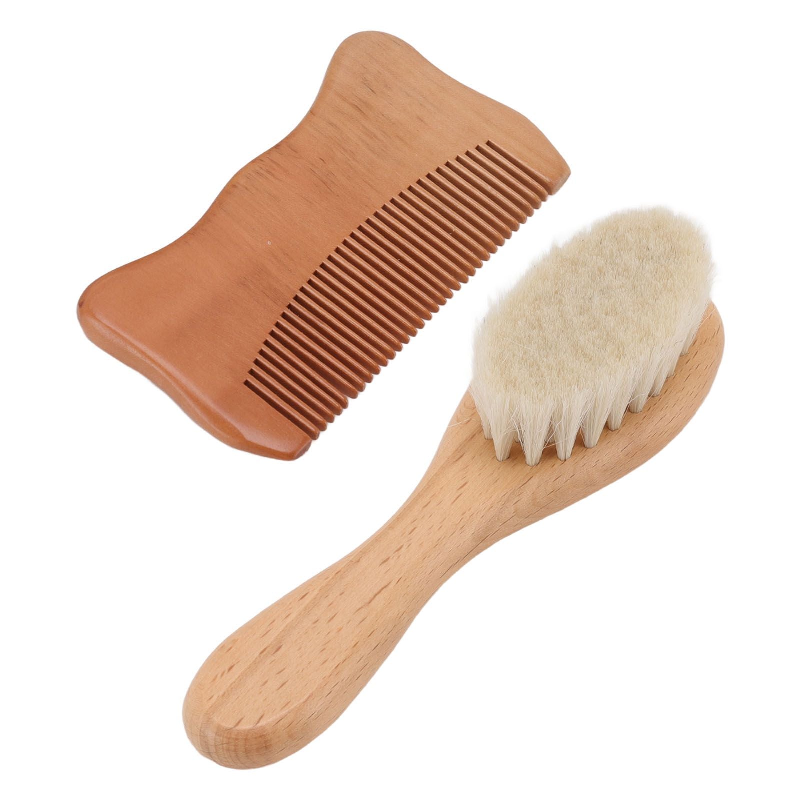 Wooden Baby Hair Brush Comb Set Baby Bathing Wood Comb Wool Brush Men Oil Head Style Beard Brush - view 5