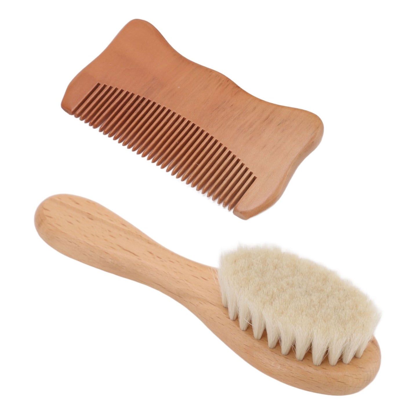 Wooden Baby Hair Brush Comb Set Baby Bathing Wood Comb Wool Brush Men Oil Head Style Beard Brush - view 6