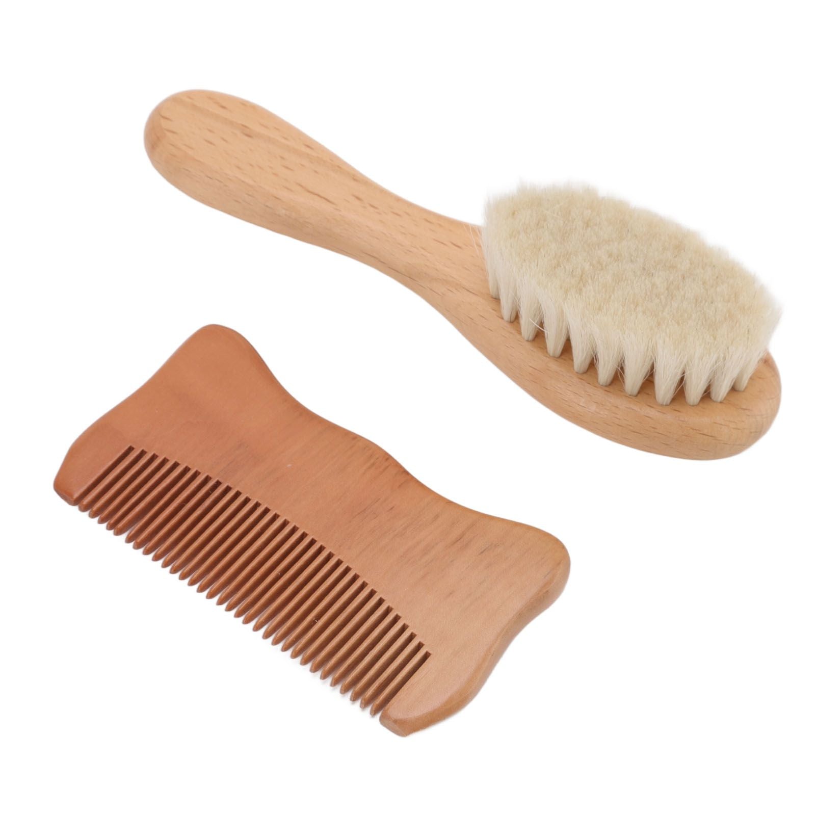 Wooden Baby Hair Brush Comb Set Baby Bathing Wood Comb Wool Brush Men Oil Head Style Beard Brush - view 7