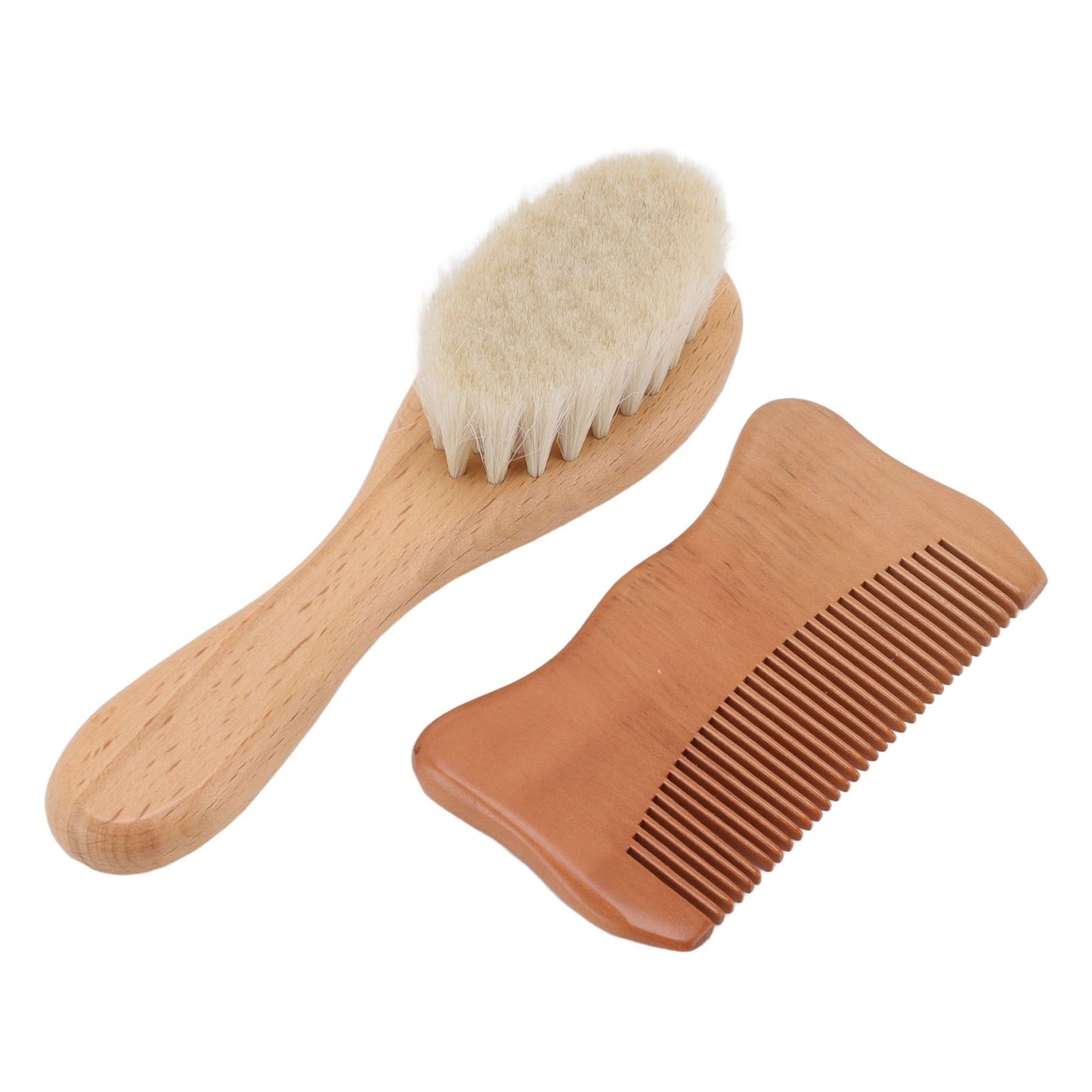 Wooden Baby Hair Brush Comb Set Baby Bathing Wood Comb Wool Brush Men Oil Head Style Beard Brush - view 8