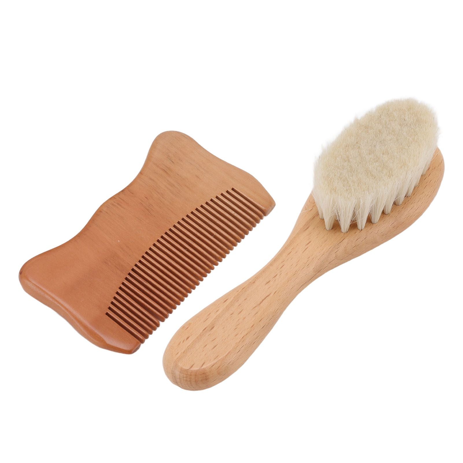 Wooden Baby Hair Brush Comb Set Baby Bathing Wood Comb Wool Brush Men Oil Head Style Beard Brush - view 9