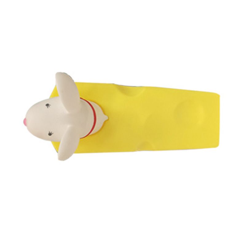 Cartoon Door Stopper Cute Animal Shaped Punch Free Decorative Door Wedge for Home Office White Mouse - view 5