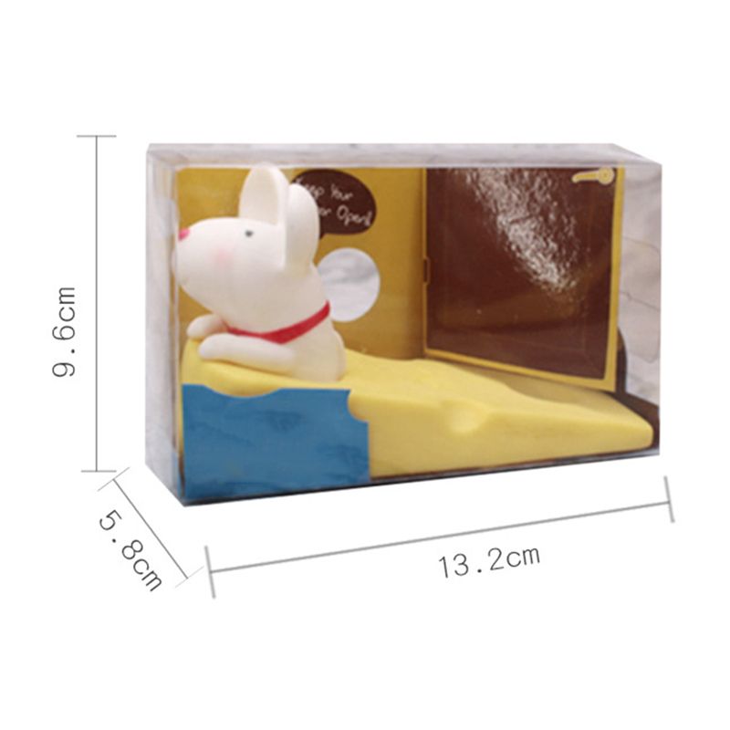 Cartoon Door Stopper Cute Animal Shaped Punch Free Decorative Door Wedge for Home Office White Mouse - view 9