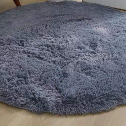 Floor Carpet Polyester Fiber Round Nordic Style Long Plush Soft Shaggy Rug for Home Bedroom Grey - view 8