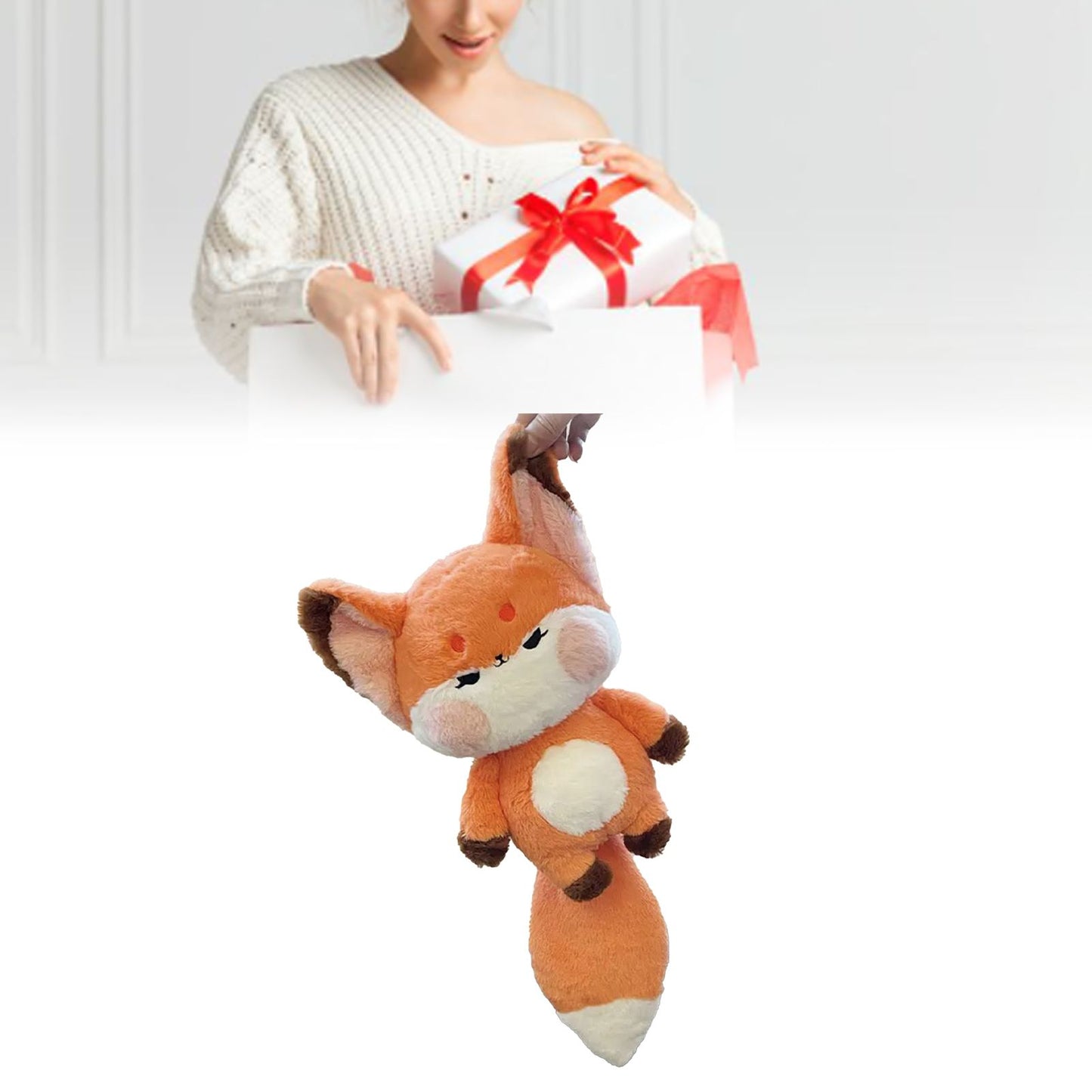 Fox Doll Cute Style Soft Plush Material Stuffed Cartoon Animal Toy for Kids Birthday Present Orange Full Length 60cm - view 5