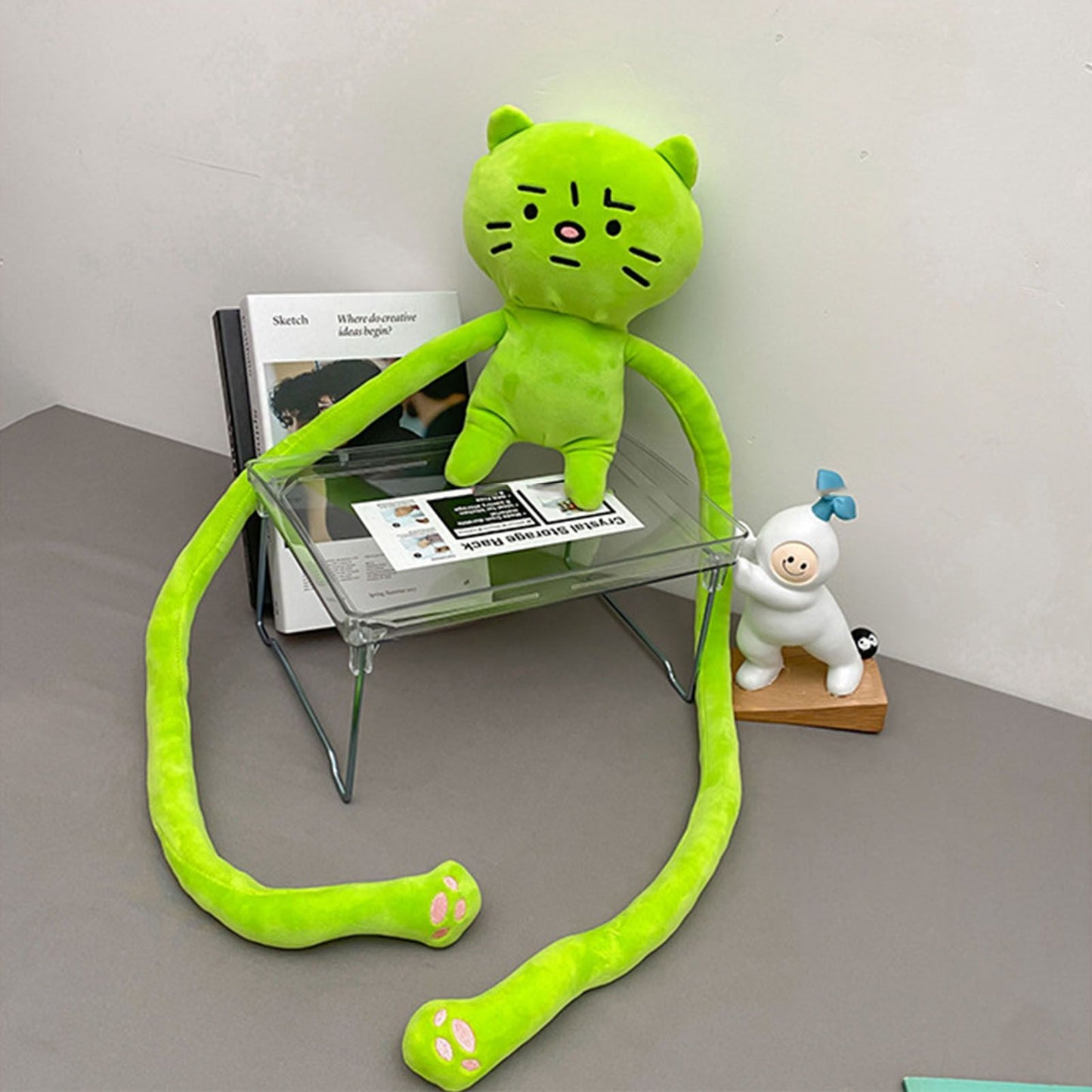 Plush Toy Shoulder Bag Cartoon Long Arm Anxiety Kitty Plush Purse Bag for Shopping Traveling - view 10