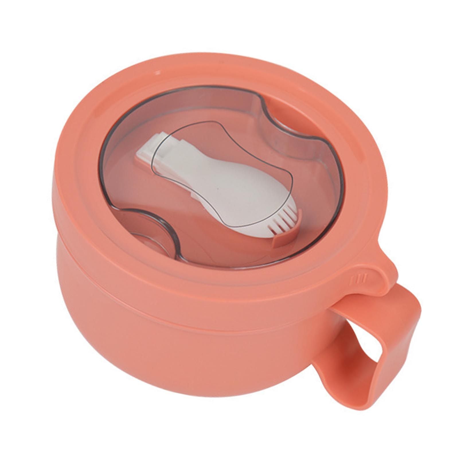 Insulated Bowl Leakage Proof 304 Stainless Steel Interior Thermal Soup Bowl with Handle for Noodle Bento 850ml Orange - view 4