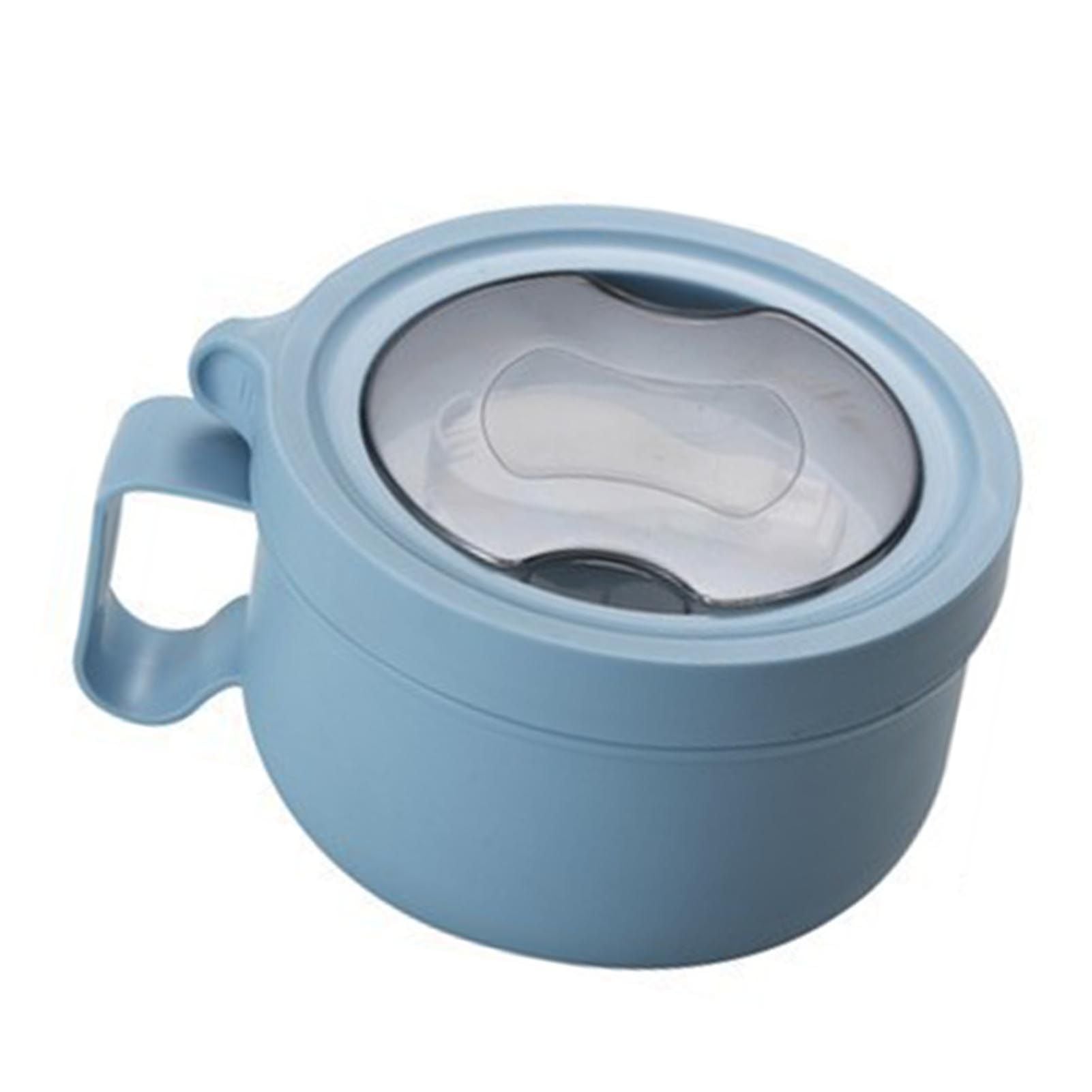 Insulated Bowl Leakage Proof 304 Stainless Steel Interior Thermal Soup Bowl with Handle for Noodle Bento 850ml Blue - view 3