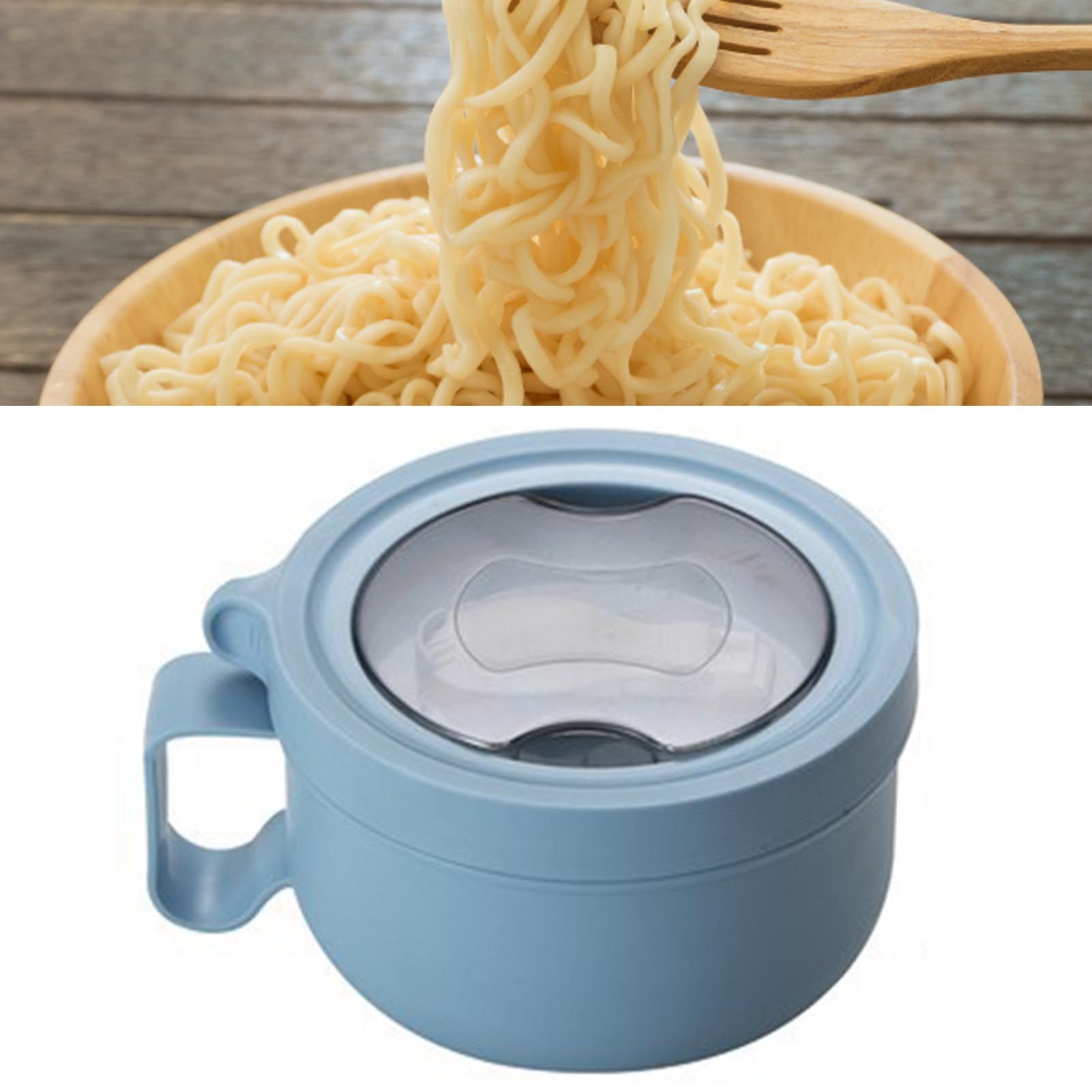 Insulated Bowl Leakage Proof 304 Stainless Steel Interior Thermal Soup Bowl with Handle for Noodle Bento 850ml Blue - view 6