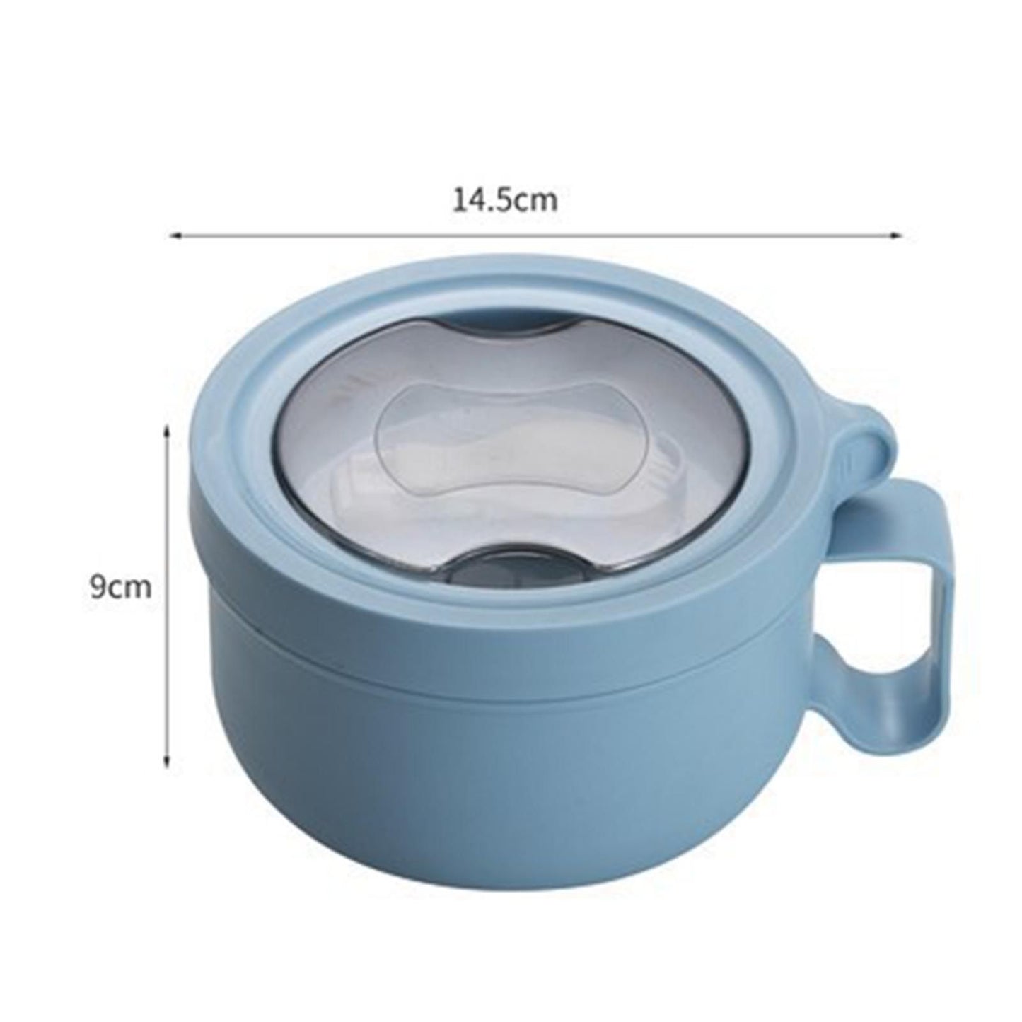 Insulated Bowl Leakage Proof 304 Stainless Steel Interior Thermal Soup Bowl with Handle for Noodle Bento 850ml Blue - view 10