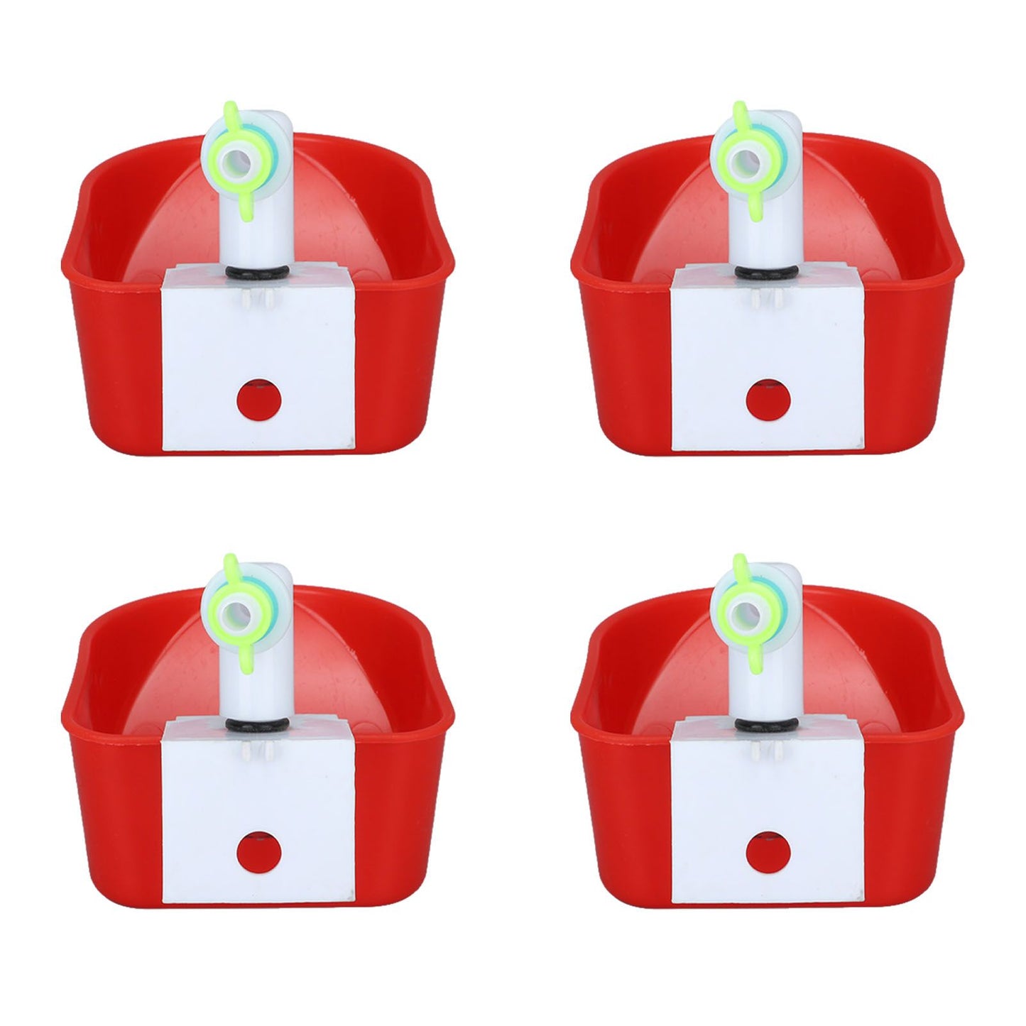 4 Set Automatic Poultry Fount Plastic Waterer Bowl with Hose Attachment for Game Bird Universal Red - view 5