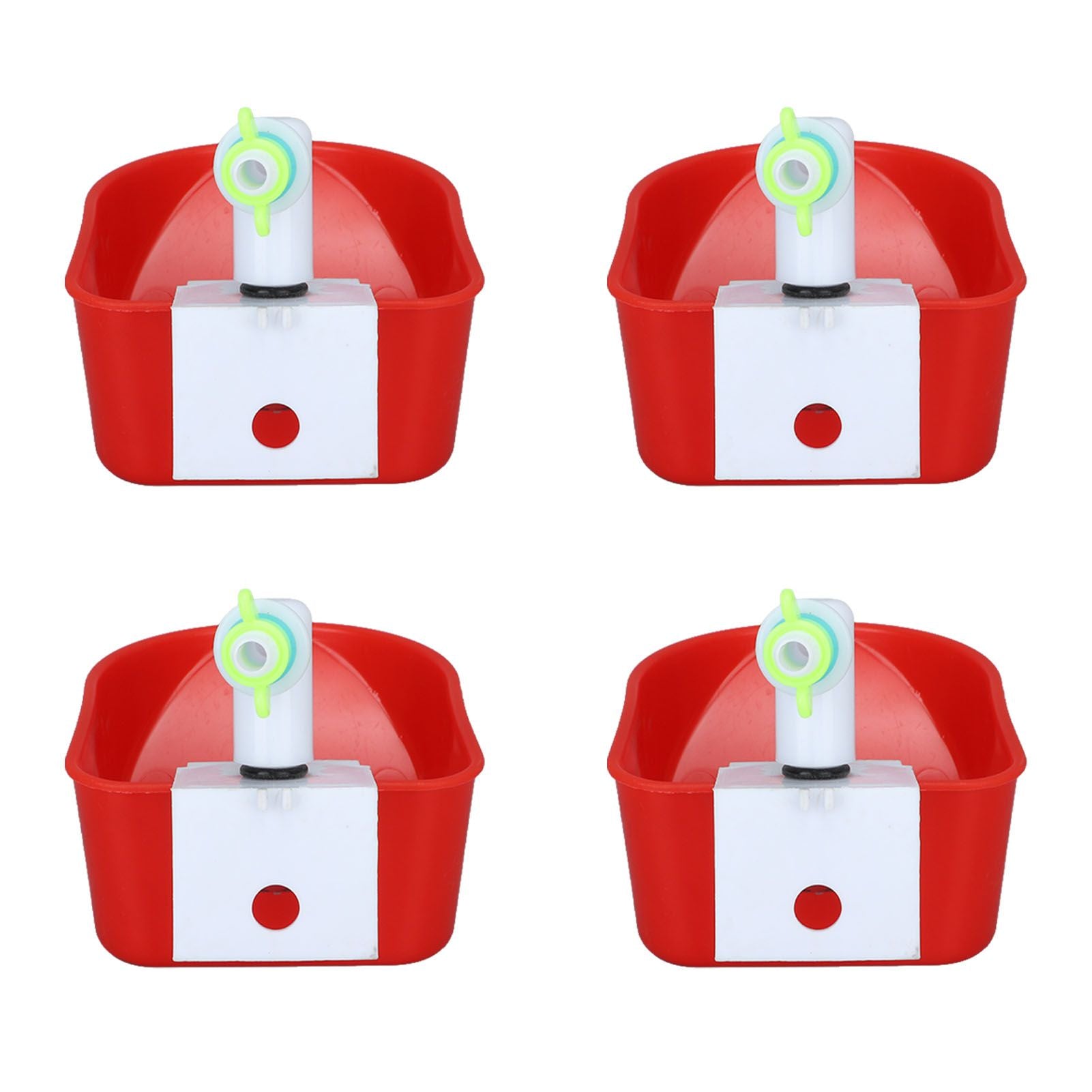 4 Set Automatic Poultry Fount Plastic Waterer Bowl with Hose Attachment for Game Bird Universal Red - view 5