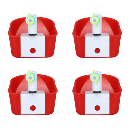 4 Set Automatic Poultry Fount Plastic Waterer Bowl with Hose Attachment for Game Bird Universal Red - view 5