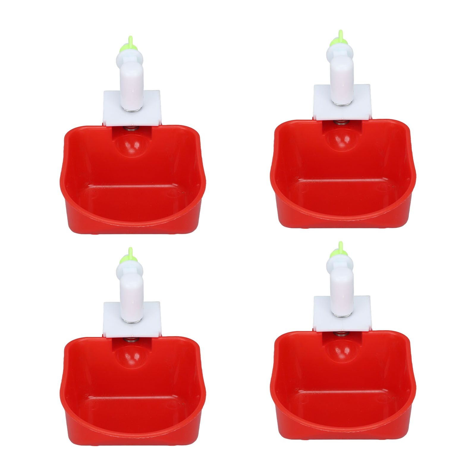 4 Set Automatic Poultry Fount Plastic Waterer Bowl with Hose Attachment for Game Bird Universal Red - view 6