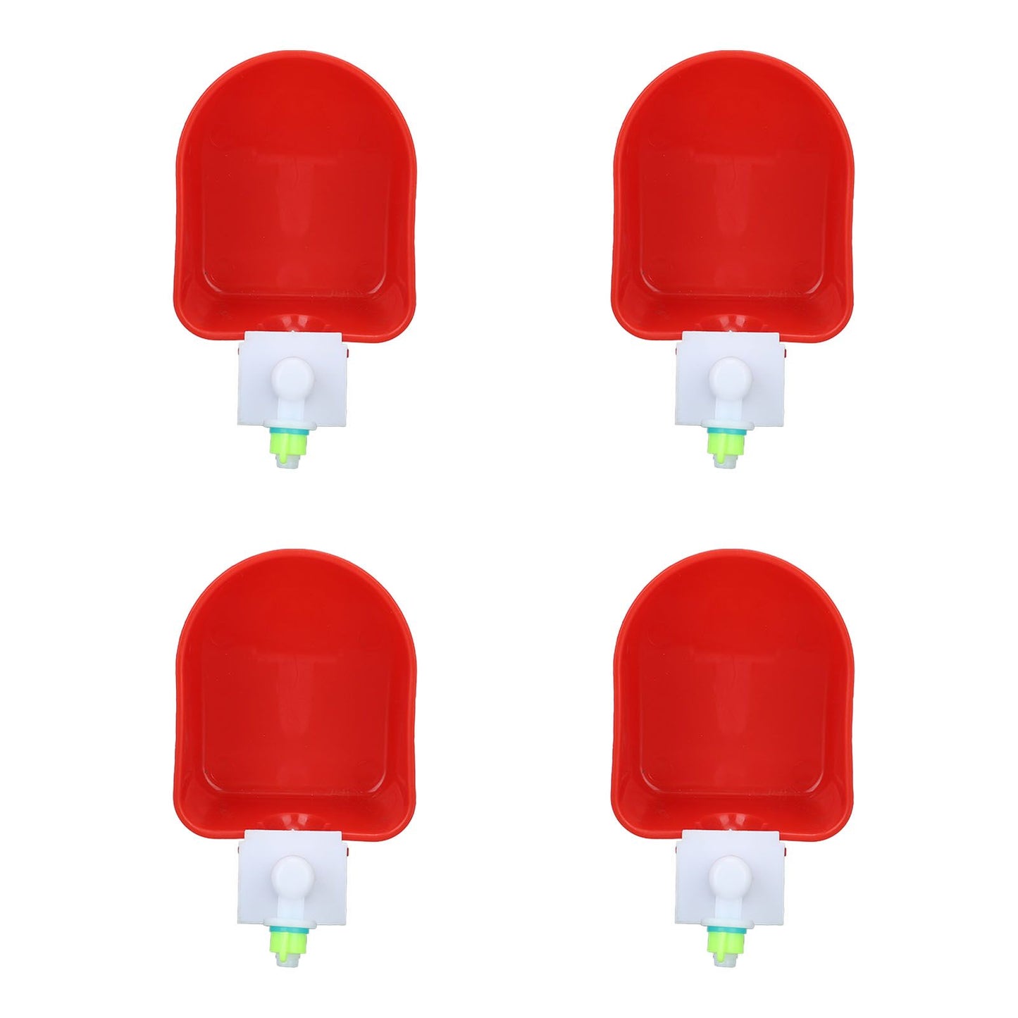 4 Set Automatic Poultry Fount Plastic Waterer Bowl with Hose Attachment for Game Bird Universal Red - view 8