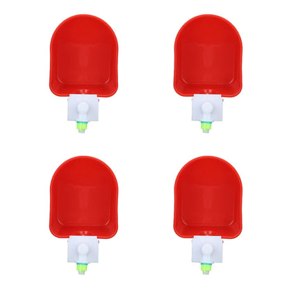 4 Set Automatic Poultry Fount Plastic Waterer Bowl with Hose Attachment for Game Bird Universal Red - view 8
