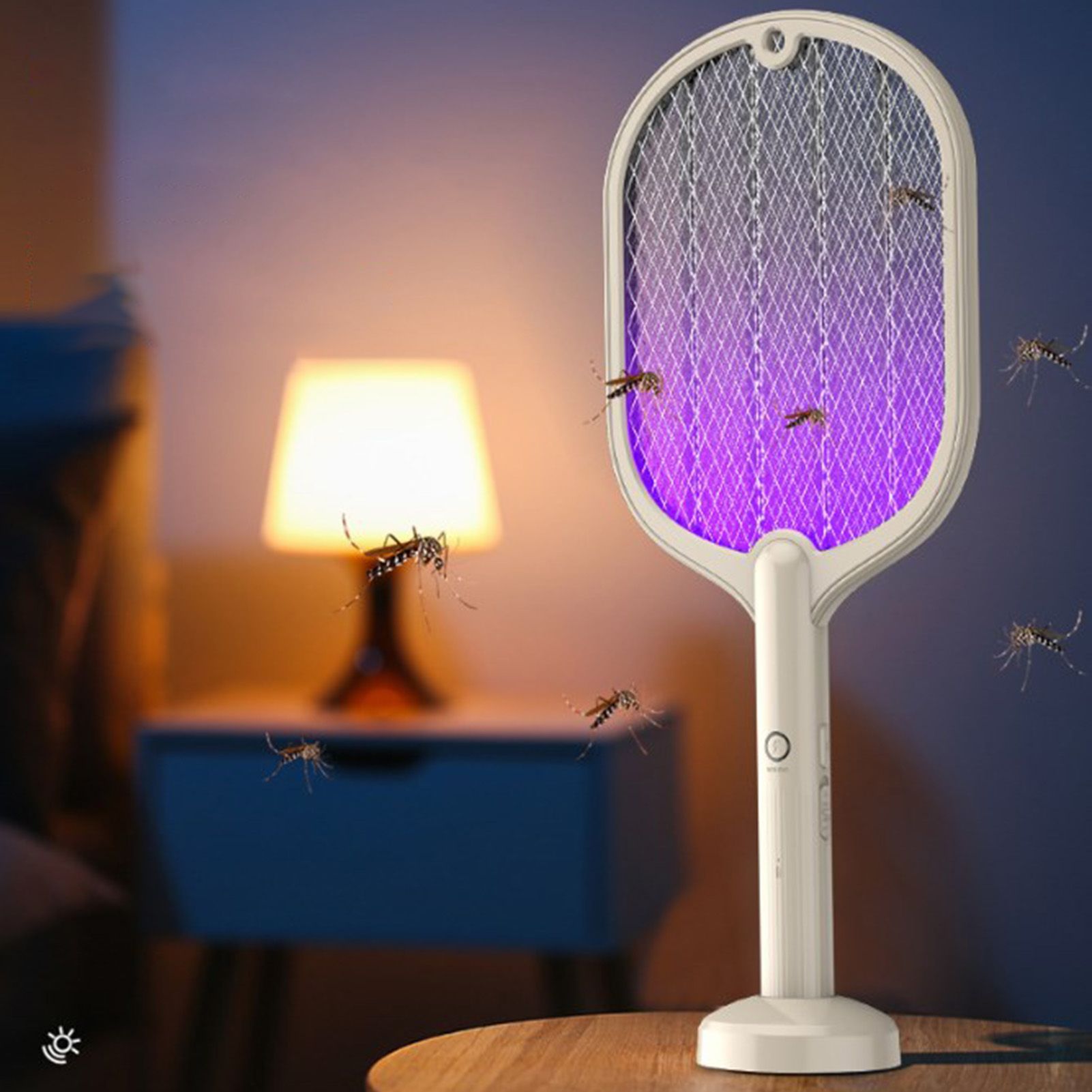 Electric Fly Swatter USB Charging 2 in 1 Fly Killer Racket with 3 Layer Mesh for Home Use White - view 5
