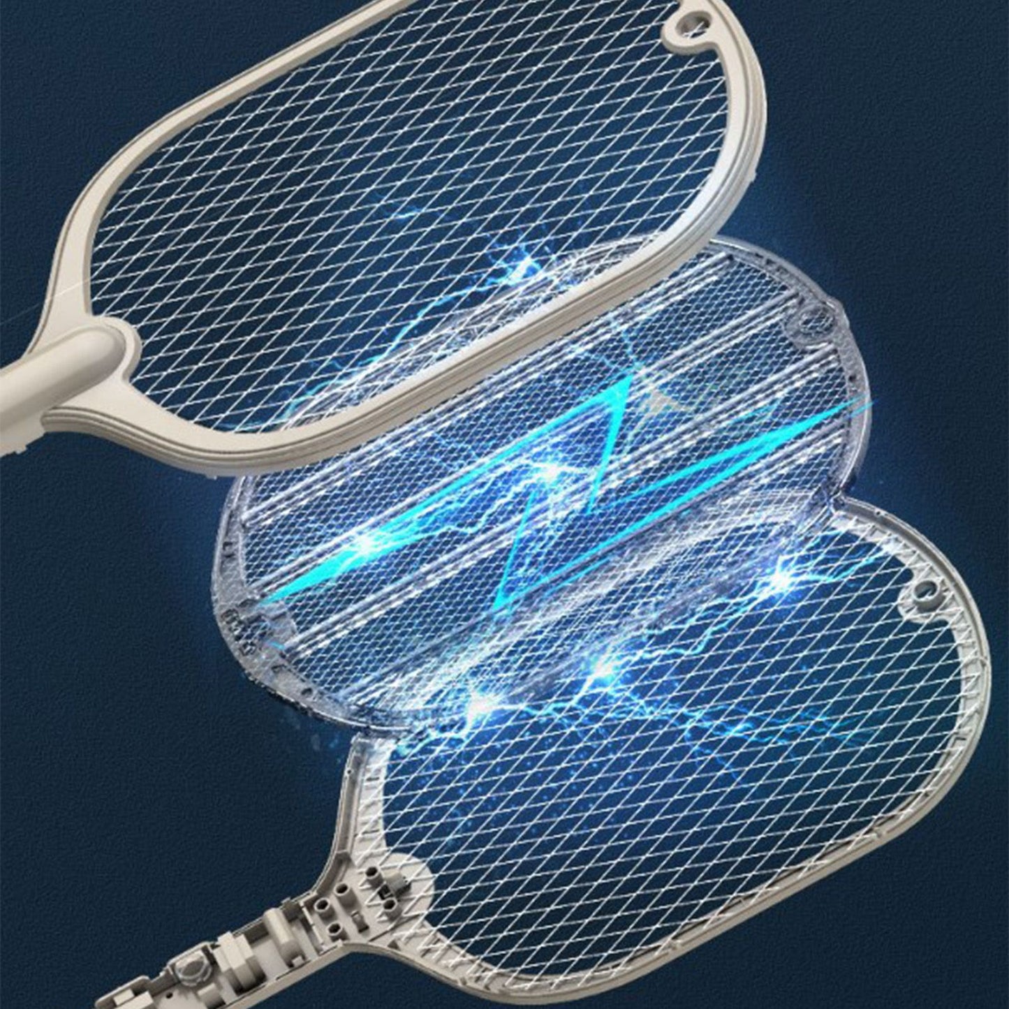 Electric Fly Swatter USB Charging 2 in 1 Fly Killer Racket with 3 Layer Mesh for Home Use White - view 9