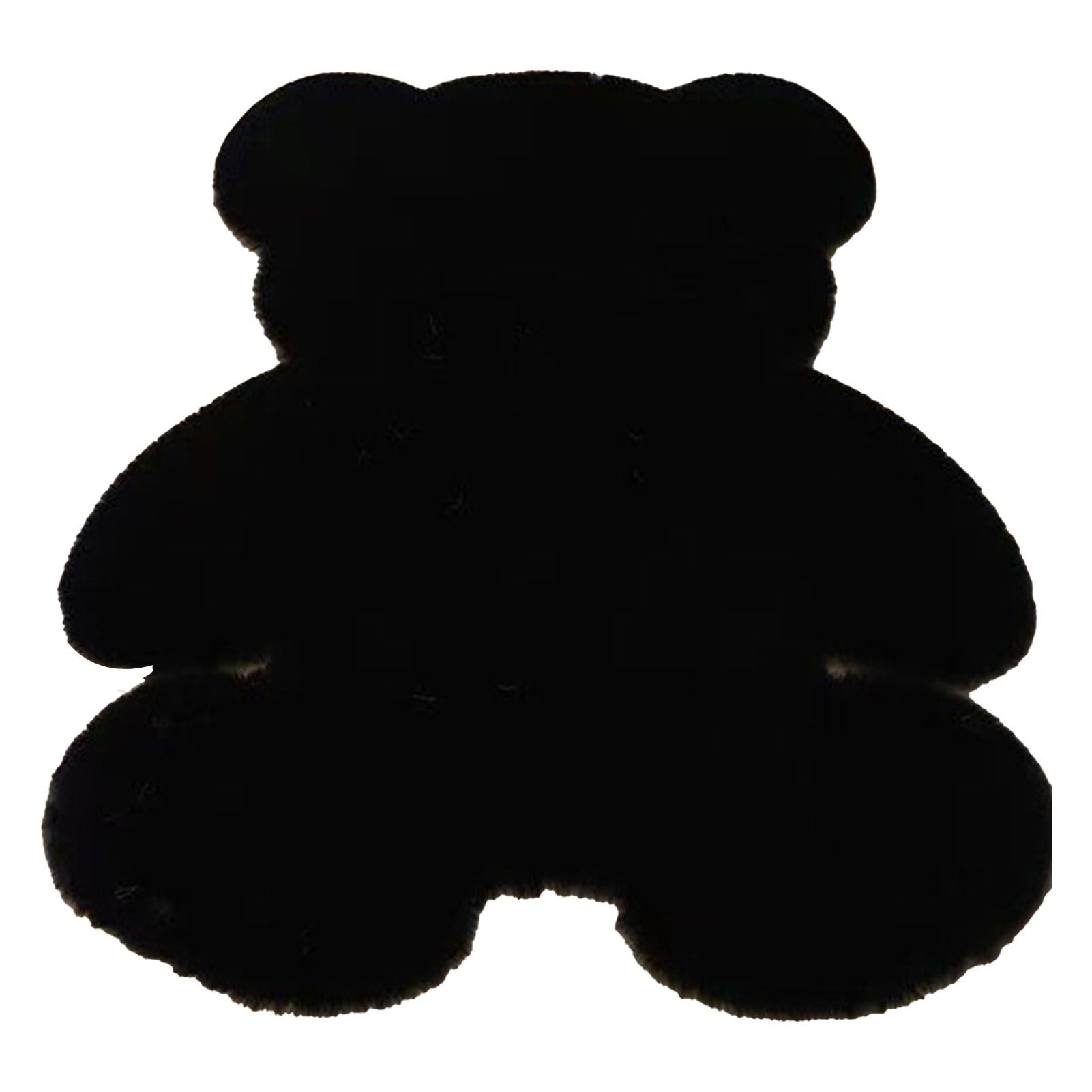 Cute Bedroom Rug Soft Bear Shaped Shaggy Floor Mat for Kids Teen Girls Room Floor Living Room Black 45x60 - view 2