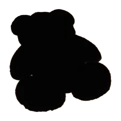 Cute Bedroom Rug Soft Bear Shaped Shaggy Floor Mat for Kids Teen Girls Room Floor Living Room Black 45x60 - view 3
