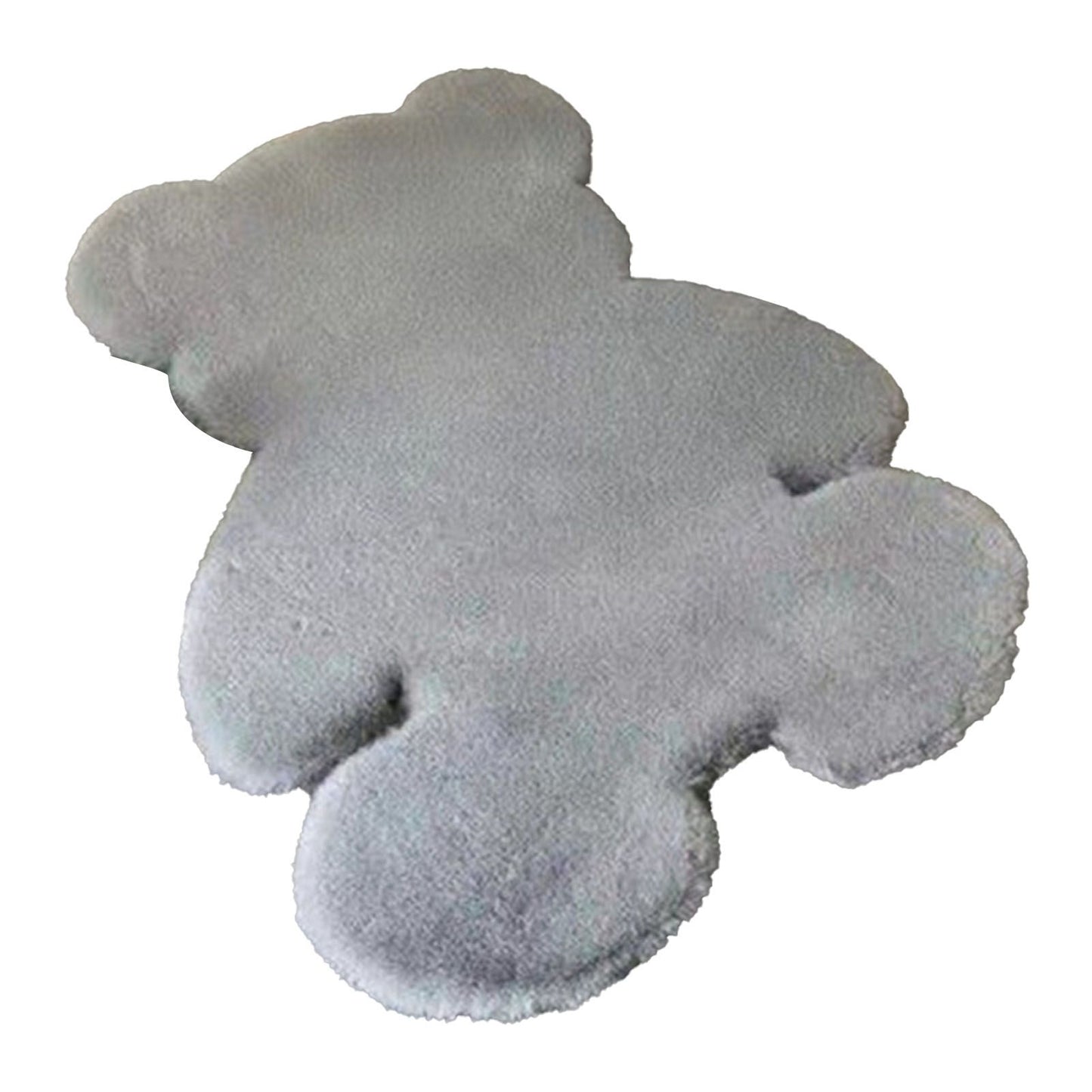 Cute Bedroom Rug Soft Bear Shaped Shaggy Floor Mat for Kids Teen Girls Room Floor Living Room Gray 45x60 - view 3