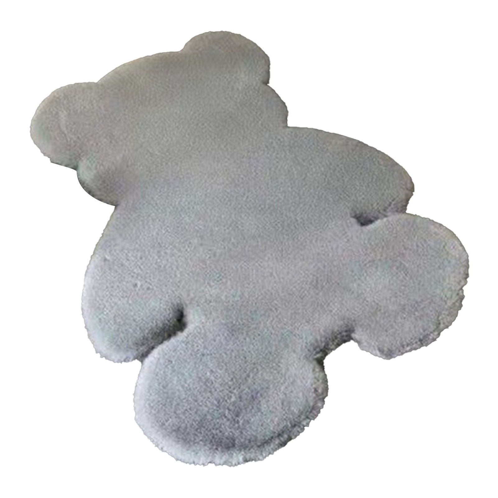 Cute Bedroom Rug Soft Bear Shaped Shaggy Floor Mat for Kids Teen Girls Room Floor Living Room Gray 45x60 - view 3