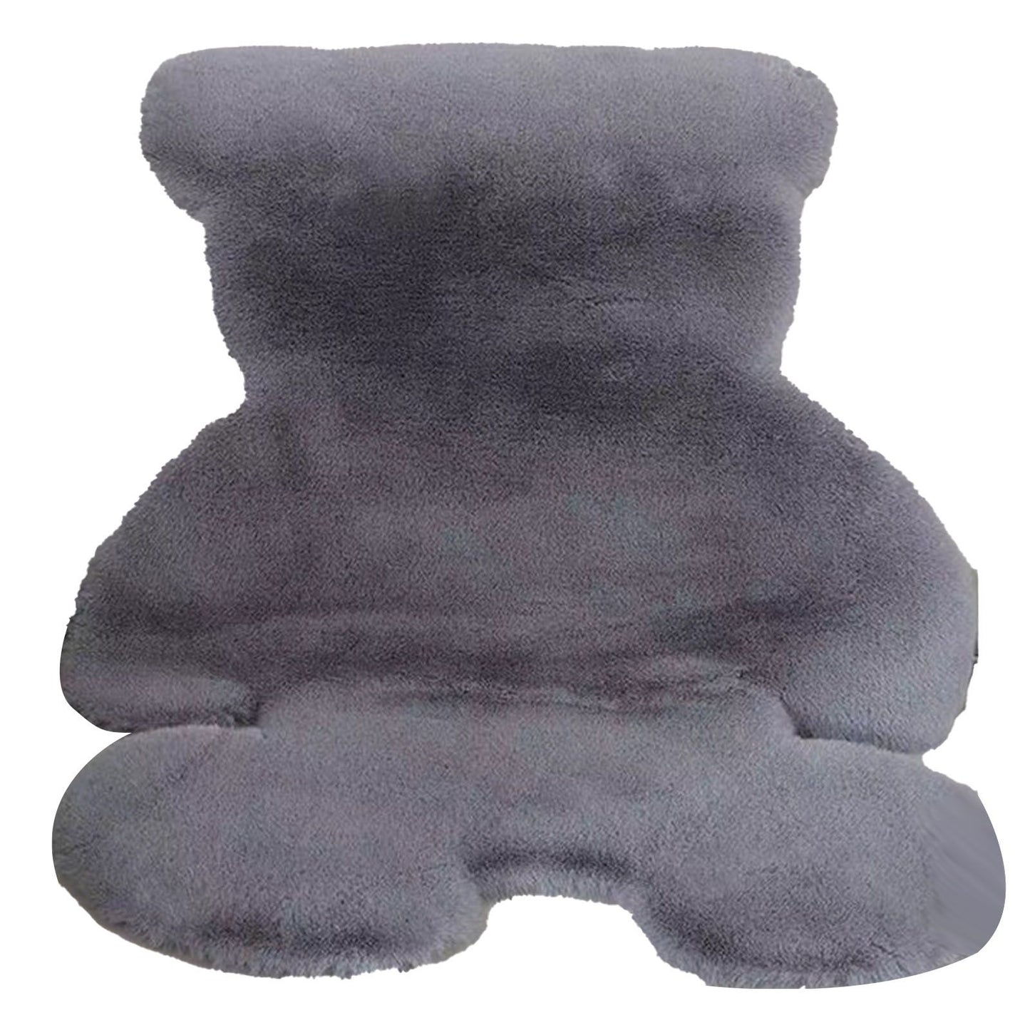 Cute Bedroom Rug Soft Bear Shaped Shaggy Floor Mat for Kids Teen Girls Room Floor Living Room Gray 45x60 - view 4