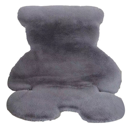 Cute Bedroom Rug Soft Bear Shaped Shaggy Floor Mat for Kids Teen Girls Room Floor Living Room Gray 45x60 - view 4