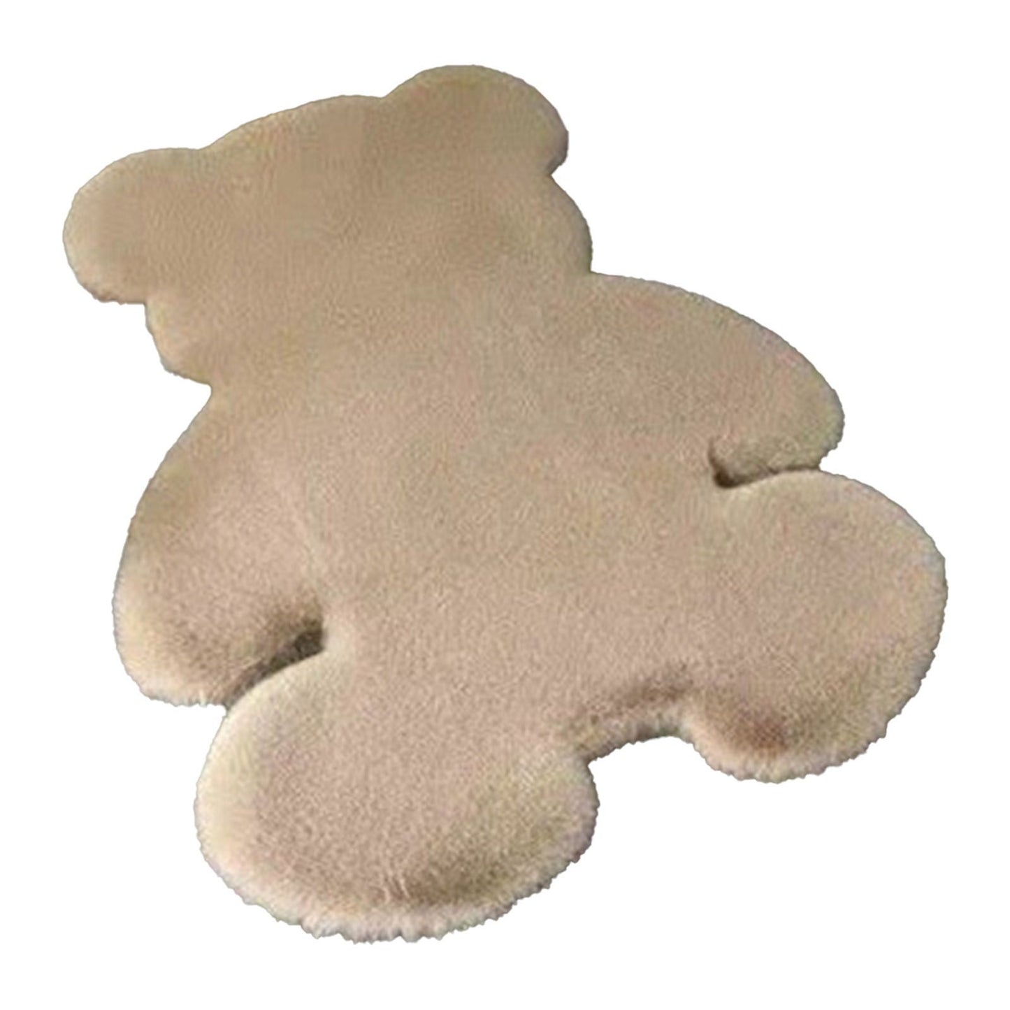 Cute Bedroom Rug Soft Bear Shaped Shaggy Floor Mat for Kids Teen Girls Room Floor Living Room Khaki 45x60 - view 3