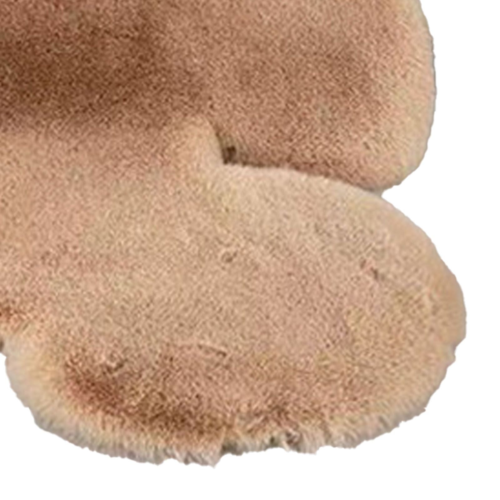 Cute Bedroom Rug Soft Bear Shaped Shaggy Floor Mat for Kids Teen Girls Room Floor Living Room Khaki 45x60 - view 9