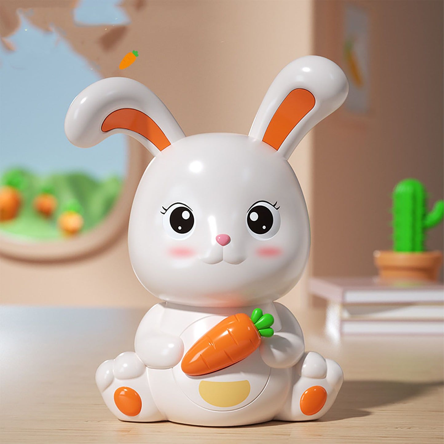 Piggy Bank Plastic Cute Rabbit Shape Fall Prevention Large Capacity Bunny Money Box for Children Gift - view 6