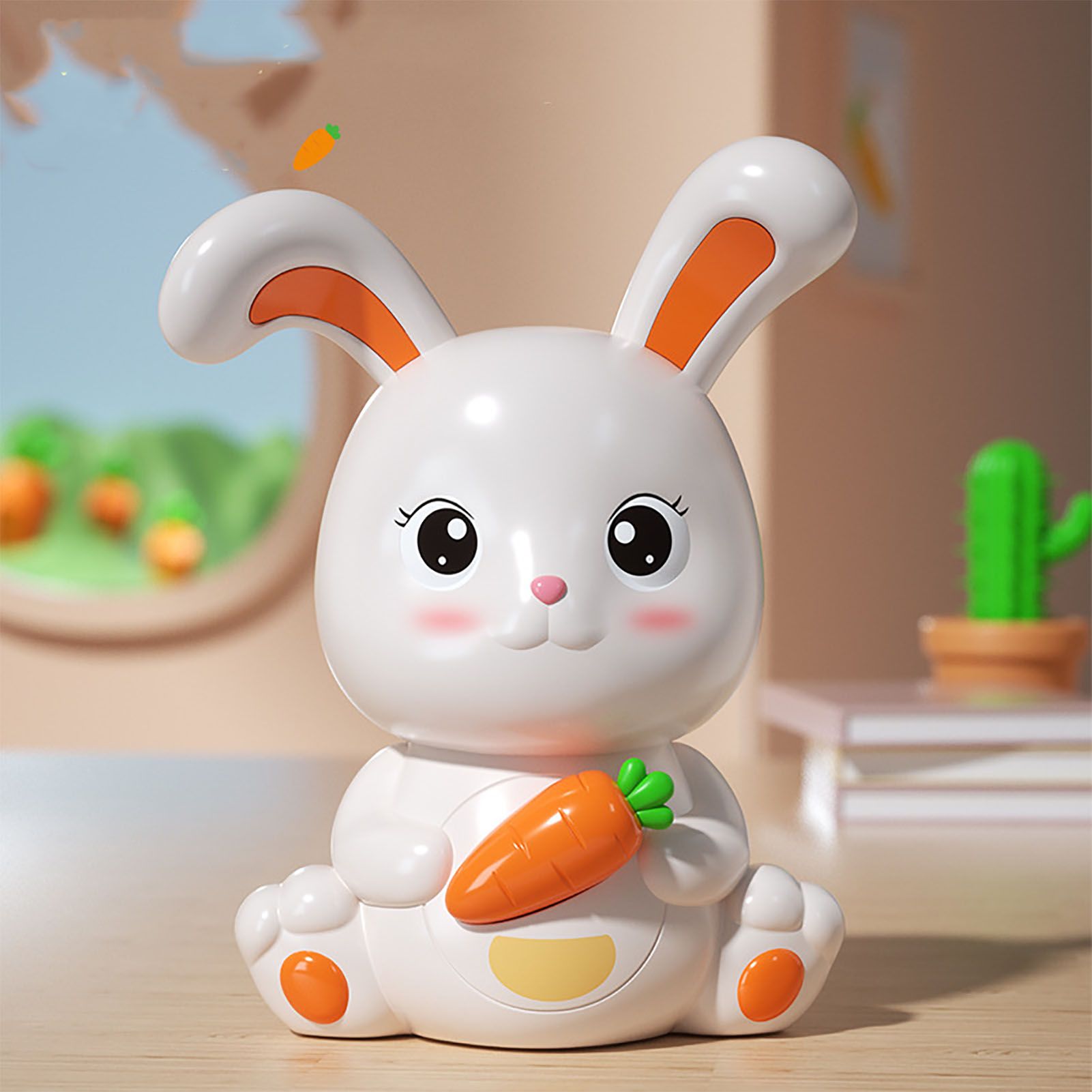 Piggy Bank Plastic Cute Rabbit Shape Fall Prevention Large Capacity Bunny Money Box for Children Gift - view 6