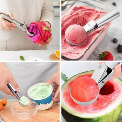 Ice Cream Scoop Stainless Steel Cookie Scoop Multifunctional Manual Portable Ice Cream Scooper for Home Hotel Restaurant - view 6