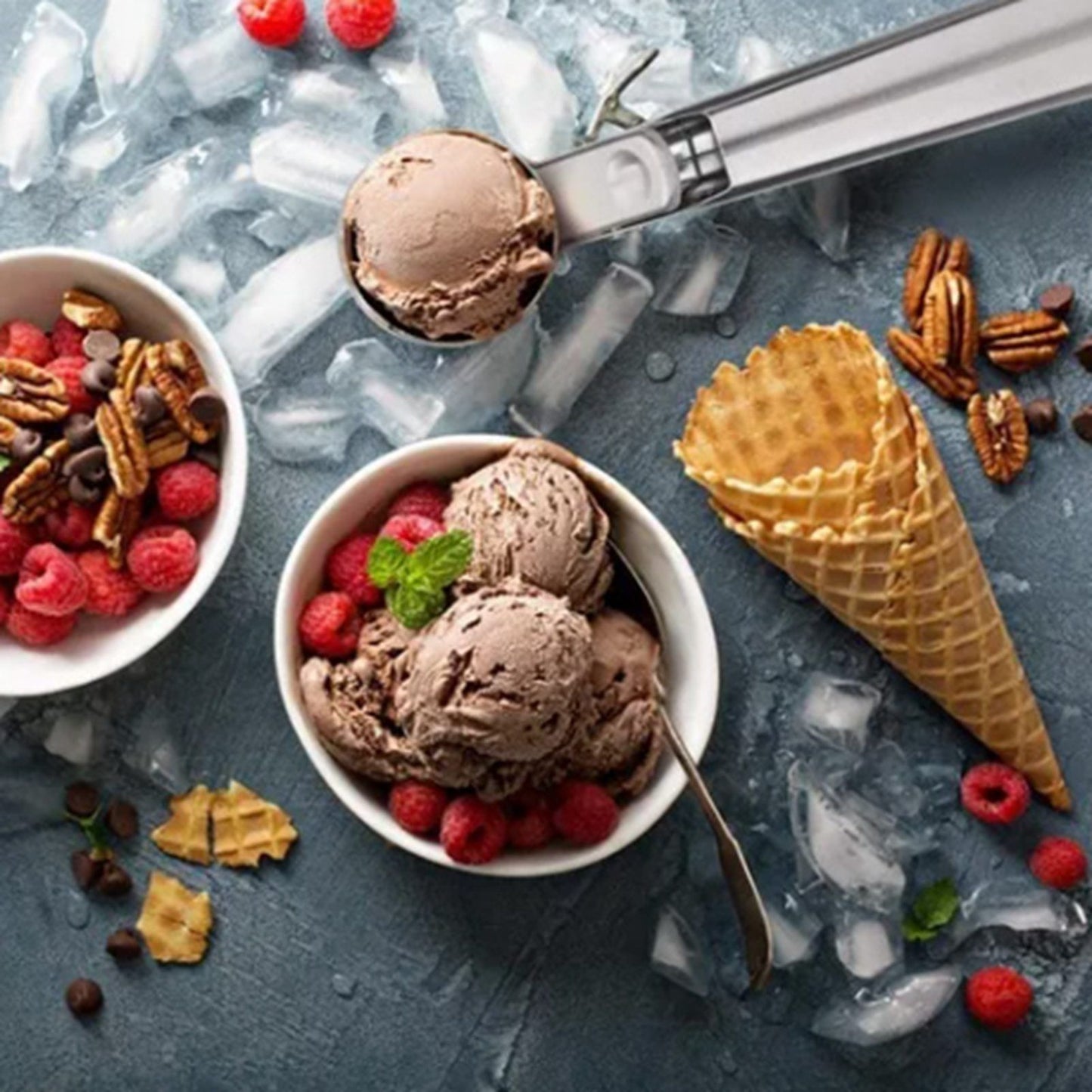 Ice Cream Scoop Stainless Steel Cookie Scoop Multifunctional Manual Portable Ice Cream Scooper for Home Hotel Restaurant - view 7