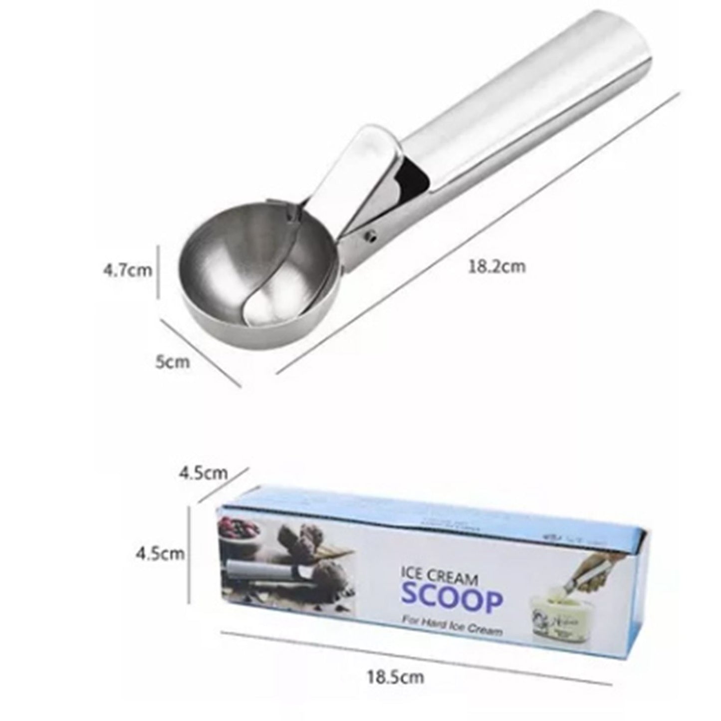 Ice Cream Scoop Stainless Steel Cookie Scoop Multifunctional Manual Portable Ice Cream Scooper for Home Hotel Restaurant - view 9