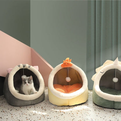 Warm Cozy Pet Bed Non Slip Bottom Cat House Cushion Removable and Washable Pet Sleeping Nest Bed - view 4